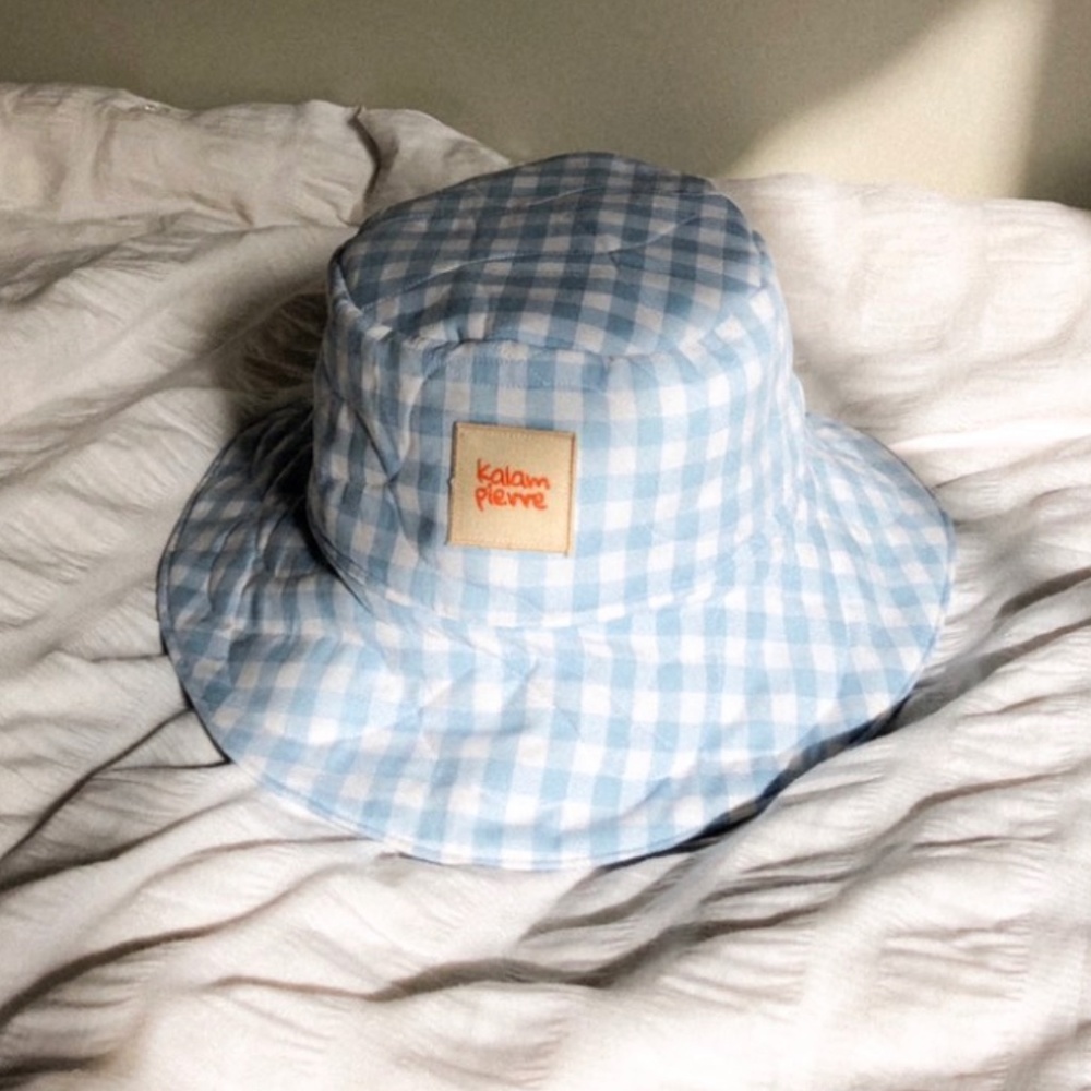 Kalam Pierre NWOT Picnic Hat in Blue Gingham